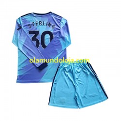 Camisola Arsenal Sterling 30 Criança Equipamento Terceiro 2024-2025 Manga Comprida